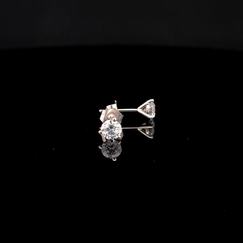 MARTINI STUD EARRINGS 14KW DE VS2 HPHT DIA 0.76CTS