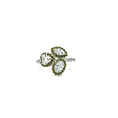 FANCY RINGS 14KW EF/GREEN VS1 HPHT DIA 1.55CTS