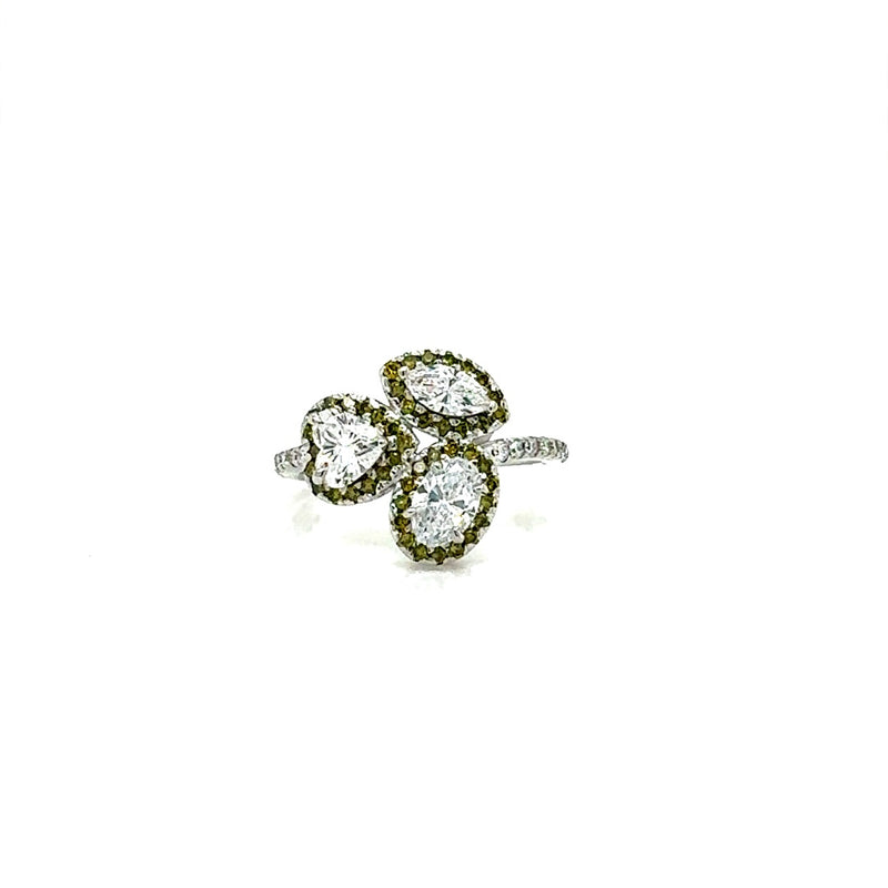 FANCY RINGS 14KW EF/GREEN VS1 HPHT DIA 1.55CTS