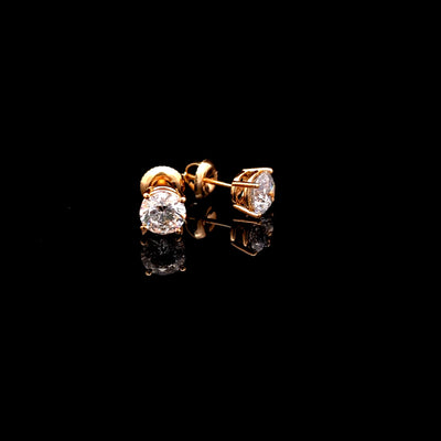 BASKET STUD EARRING 14KY EF SI3 HPHT DIA 2.02CTS