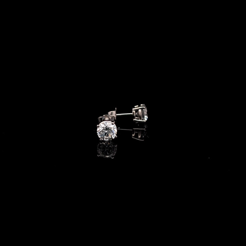 BASKET STUD EARRINGS 14KW DE VS2 HPHT DIA 1.49CTS