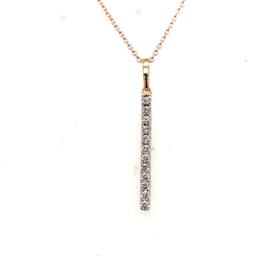 BAR PENDANT 14KR VS-SI CVD DIA 0.18CTS