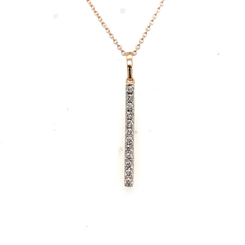 BAR PENDANT 14KR VS-SI CVD DIA 0.18CTS