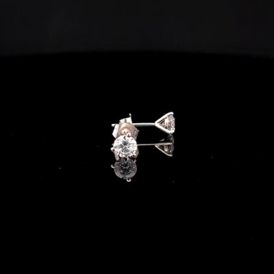 MARTINI STUD EARRINGS 14KW DE VS2 HPHT DIA 0.75CTS