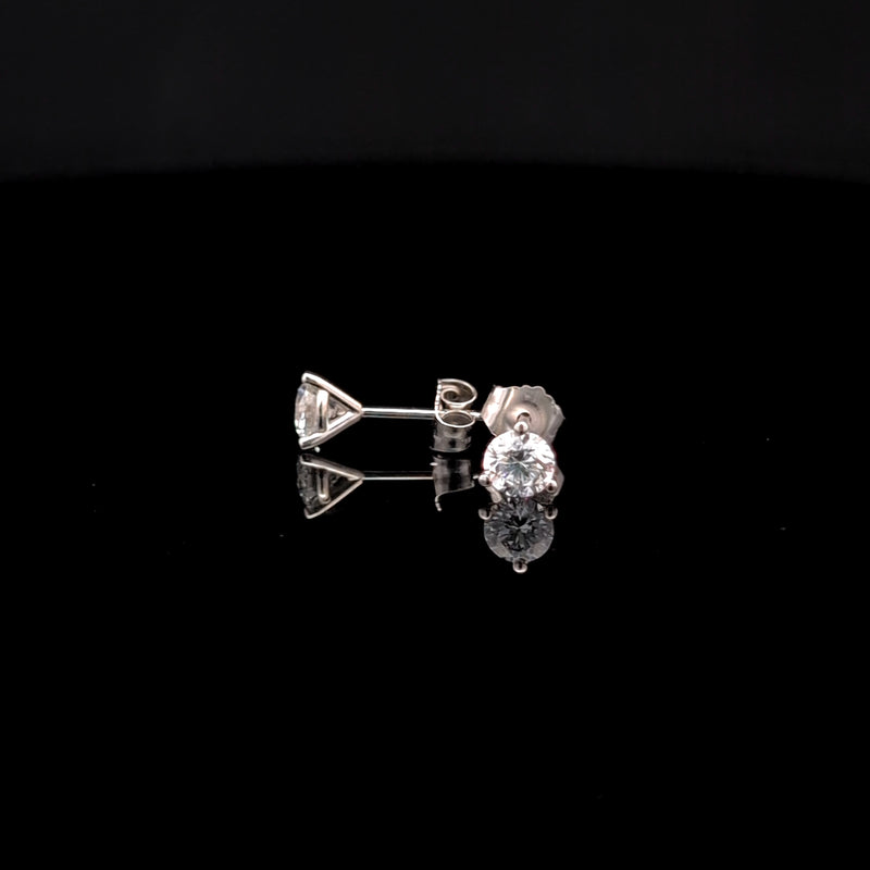MARTINI STUD EARRINGS 14KW DE VS2 HPHT DIA 0.76CTS