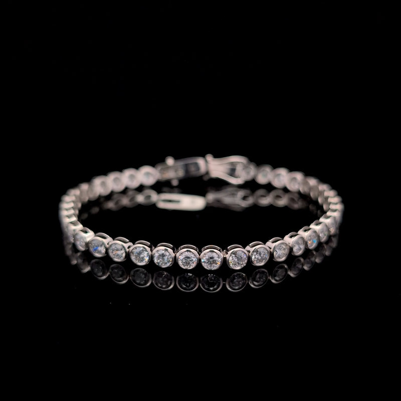 BEZEL TENNIS BRACELET 14KW EF VS2 HPHT DIA 6.69CTS
