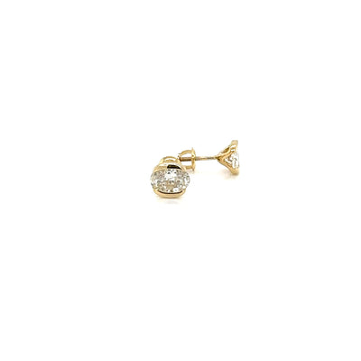 STUD EARRINGS 14KY FG VS1 CVD DIA 1.24CTS