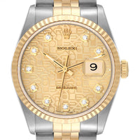Rolex Datejust 16233 Watch for Men | 36MM | Anniversary Diamond Dial | Champagne Dial - Steel