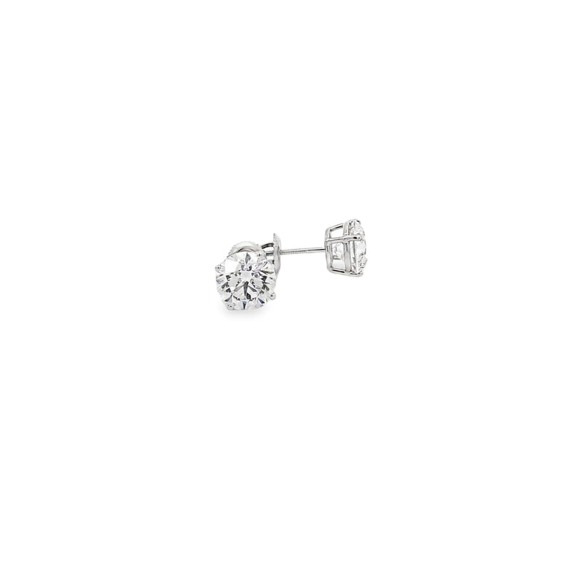 BASKET STUD EARRING 14KW E VS1 (IGI) CVD DIA 4.99CTS