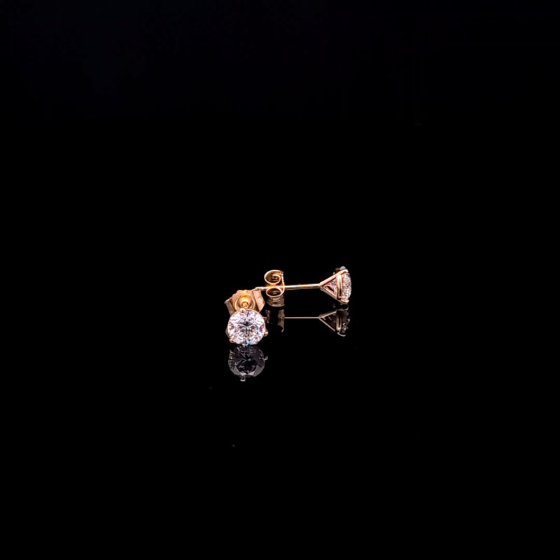 MARTINI STUD EARRINGS 14KY EF VS2 HPHT DIA 1.04CTS