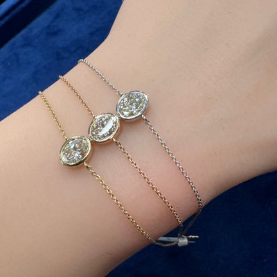 FANCY BEZEL BRACELET 14KW/Y/R FG VS CVD DIA 2.2CTS