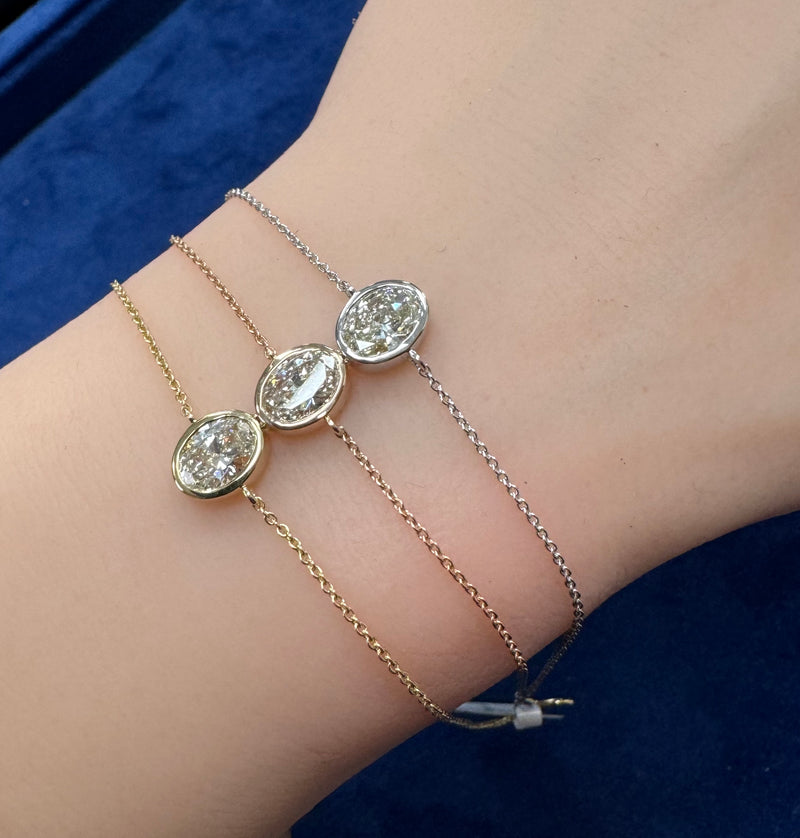FANCY BEZEL BRACELET 14KW/Y/R FG VS CVD DIA 2.2CTS