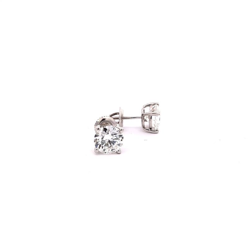 BASKET STUD EARRING 14KW F VVS2 (IGI) CVD DIA 3.12 CTS