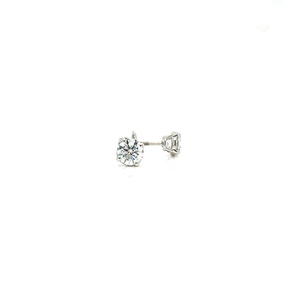BASKET STUD EARRINGS 14KW EF VS2 HPHT DIA 1.56CTS