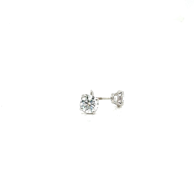 BASKET STUD EARRINGS 14KW EF VS2 HPHT DIA 1.56CTS