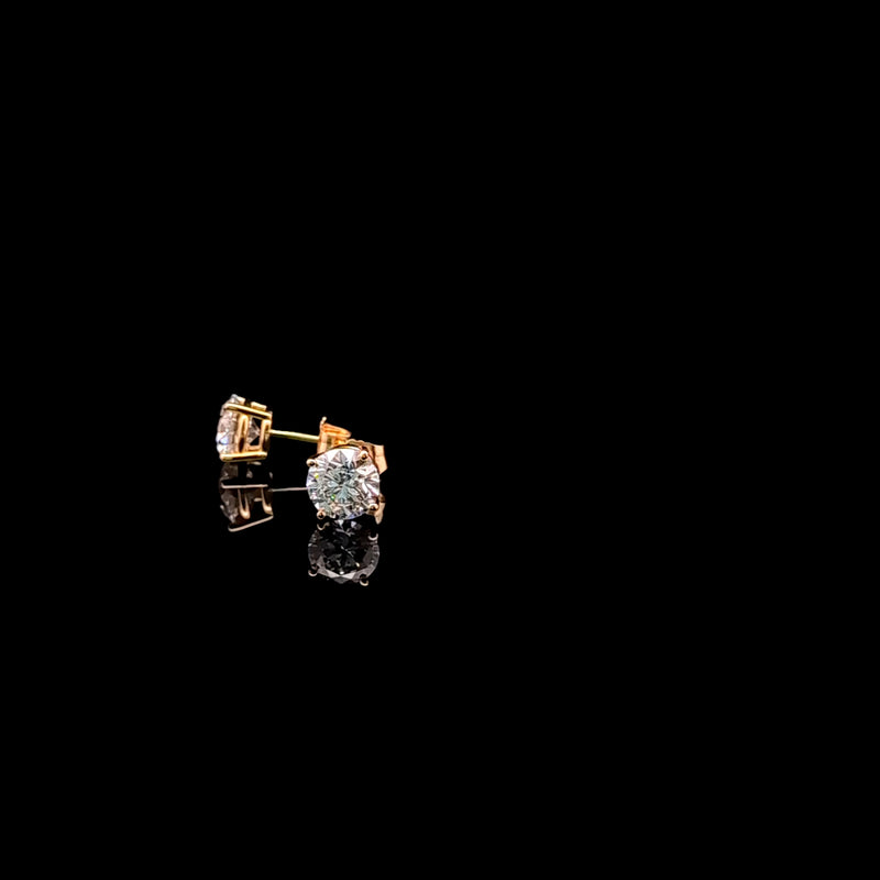 BASKET STUD EARRINGS 14KY DE VS2 HPHT DIA 2.52CTS