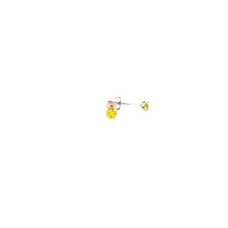 BASKET STUD EARRINGS 14KW YELLOW SI1 CVD DIA 0.41CTS
