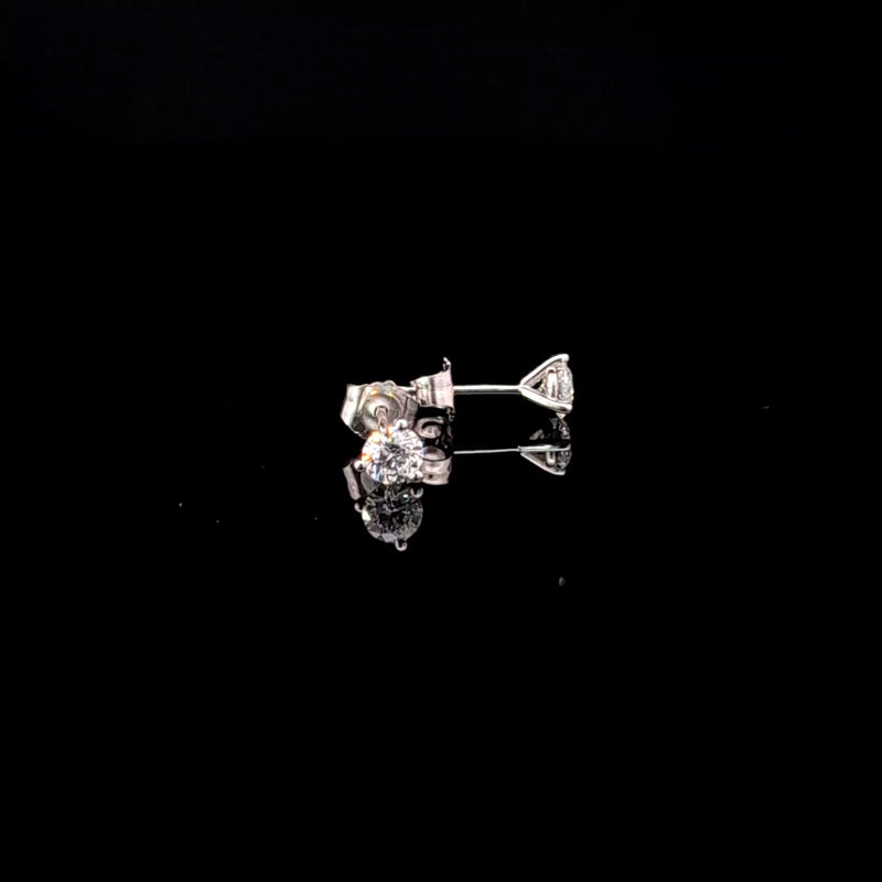 MARTINI STUD EARRINGS 14KW EF VS2 HPHT DIA 0.50CTS