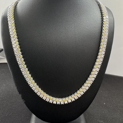 TENNIS NECKLACE 14KW YELLOW/EF VS2 HPHT DIA 7.61CTS