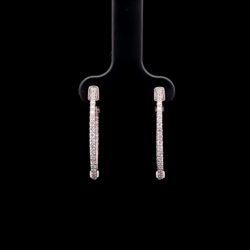 IN & OUT HOOPS EARRINGS 14KW EF VS2 HPHT DIA 0.62CTS
