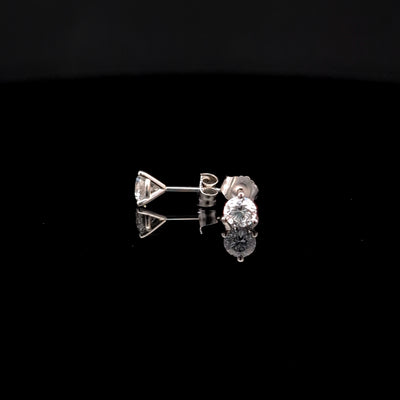 MARTINI STUD EARRINGS 14KW DE VS2 HPHT DIA 0.75CTS