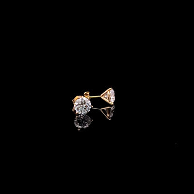 MARTINI STUD EARRINGS 14KY DE VS2 HPHT DIA 2.11CTS