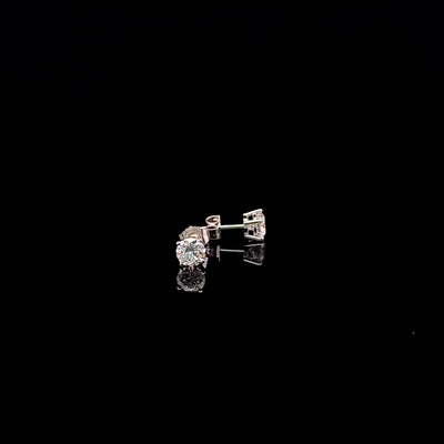 BASKET STUD EARRINGS 14KW FG VS2 CVD DIA 1.02CTS
