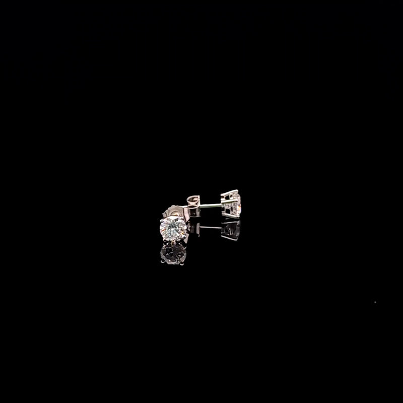 BASKET STUD EARRINGS 14KW FG VS2 CVD DIA 1.02CTS