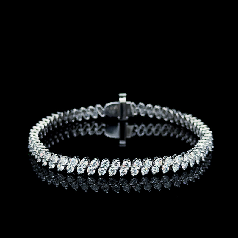 2 ROW TENNIS BRACELET 14KW FG VS CVD DIA 4.99CTS