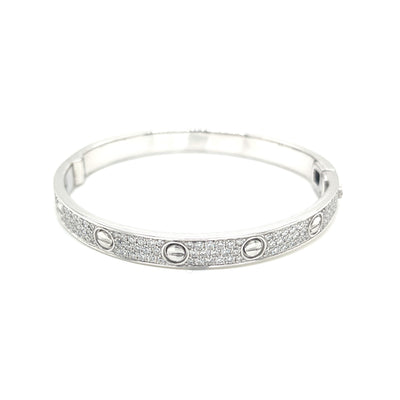 FANCY BANGLE BRACELET 18KW EF VS1 HPHT DIA 4.63CTS
