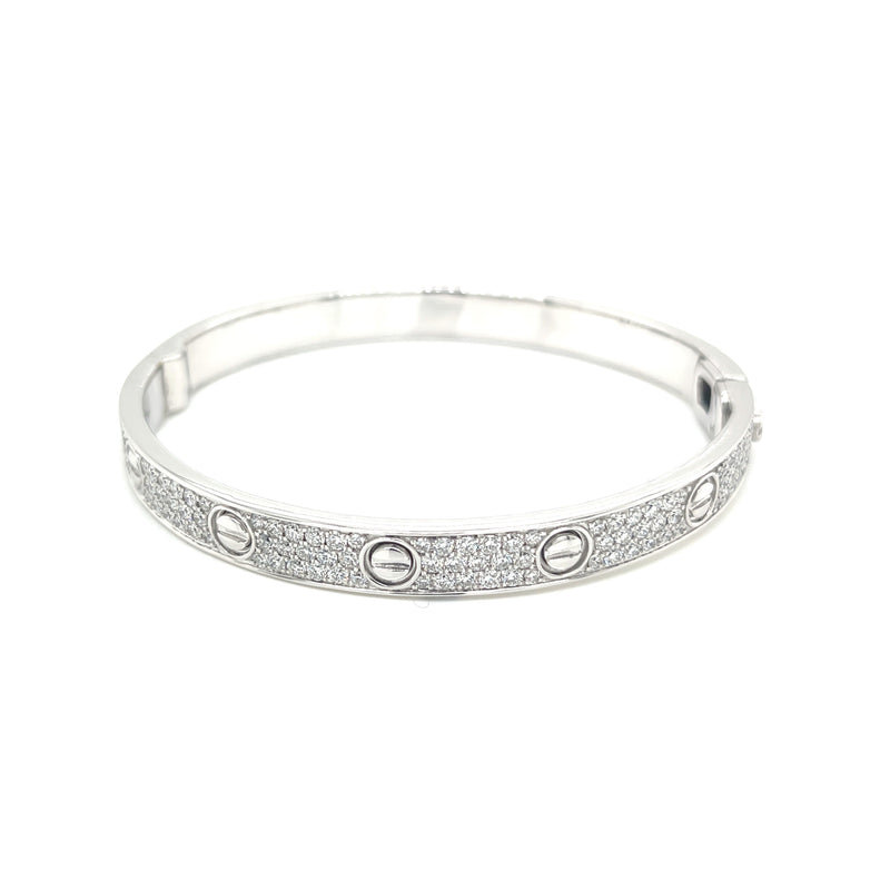 FANCY BANGLE BRACELET 18KW EF VS1 HPHT DIA 4.63CTS