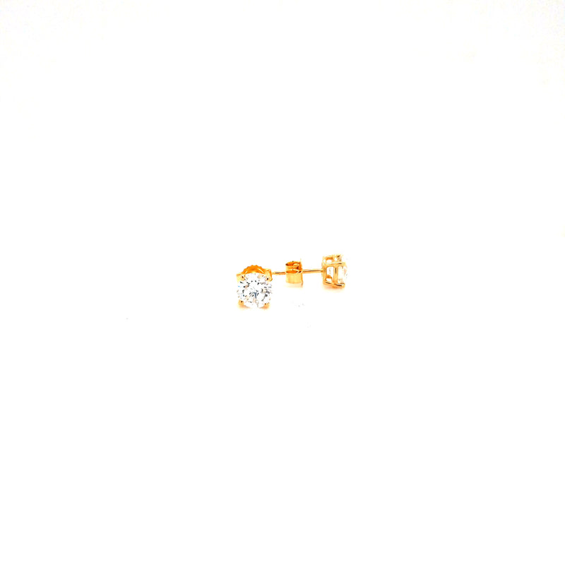 BASKET STUD EARRINGS 14KY G VS2 CVD DIA 1.24CTS