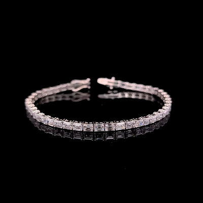 E-W EMERALD TENNIS BRACELET 14KW EF VS1 DIA 10.26CTS