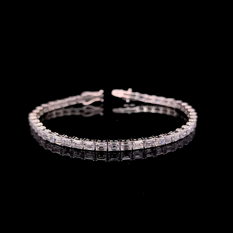 E-W EMERALD TENNIS BRACELET 14KW EF VS1 DIA 10.26CTS