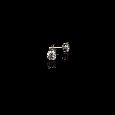 BASKET STUD EARRINGS 14KW DE VS2 HPHT DIA 1.45CTS