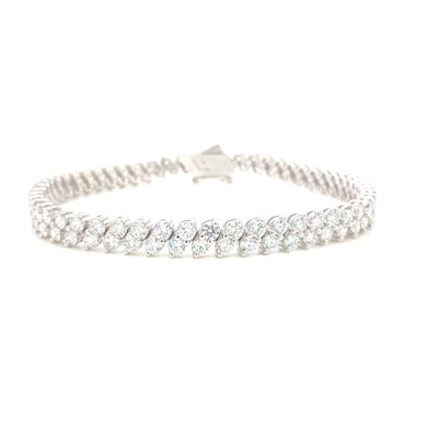 2 ROW TENNIS BRACELET 14KW EF VS2 HPHT DIA 6.47CTS