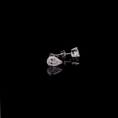 BASKET STUD EARRINGS 14KW E VS1 CVD DIA 2.06CTS
