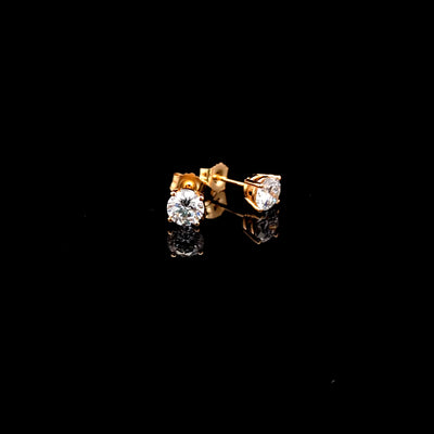 BASKET STUD EARRINGS 14KY DE VS2 HPHT DIA 1.13CTS