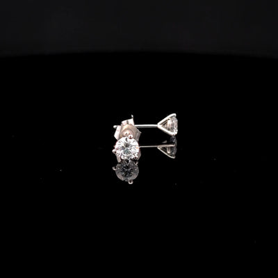 MARTINI STUD EARRINGS 14KW DE VS2 HPHT DIA 0.76CTS