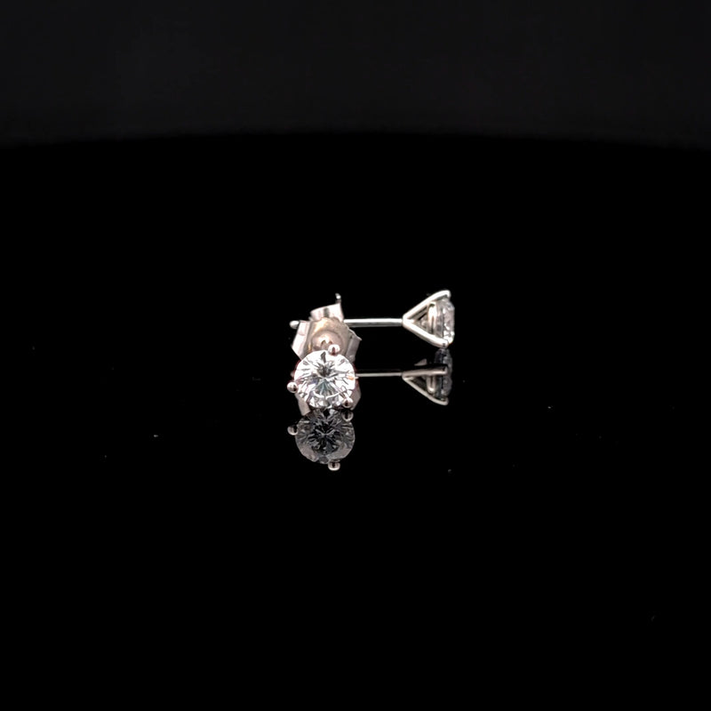 MARTINI STUD EARRINGS 14KW DE VS2 HPHT DIA 0.76CTS
