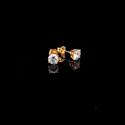 BASKET STUD EARRINGS 14KY DE VS2 HPHT DIA 1.16CTS