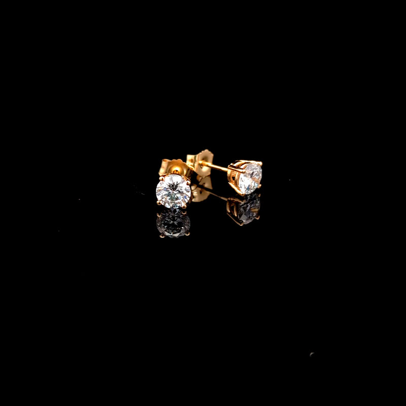 BASKET STUD EARRINGS 14KY DE VS2 HPHT DIA 1.16CTS
