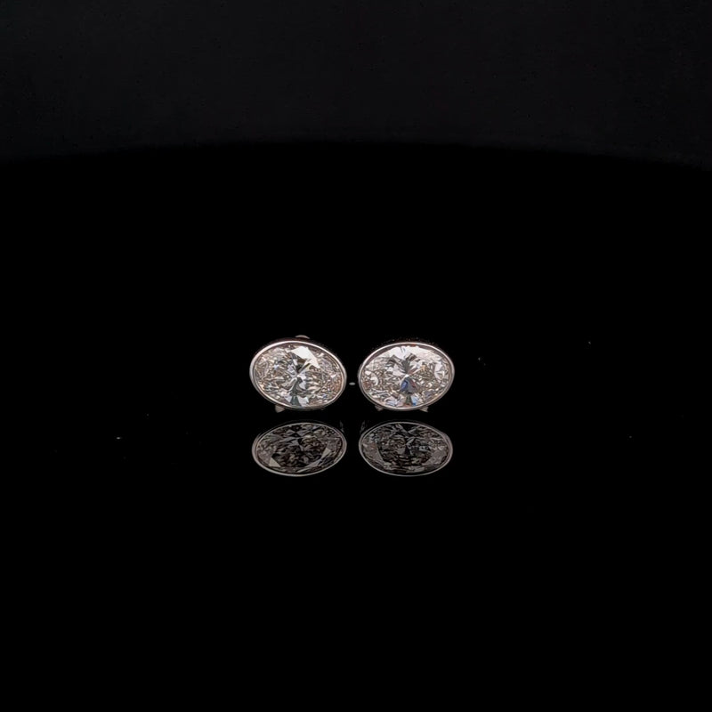 STUD EARRING 14KW EF VS1 HPHT DIA 2.07CTS