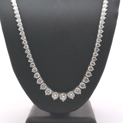 (0.57CTS) HALF WAY RIVIERA NECKLACE 14KW EF VS2 HPHT DIA 10.59CTS