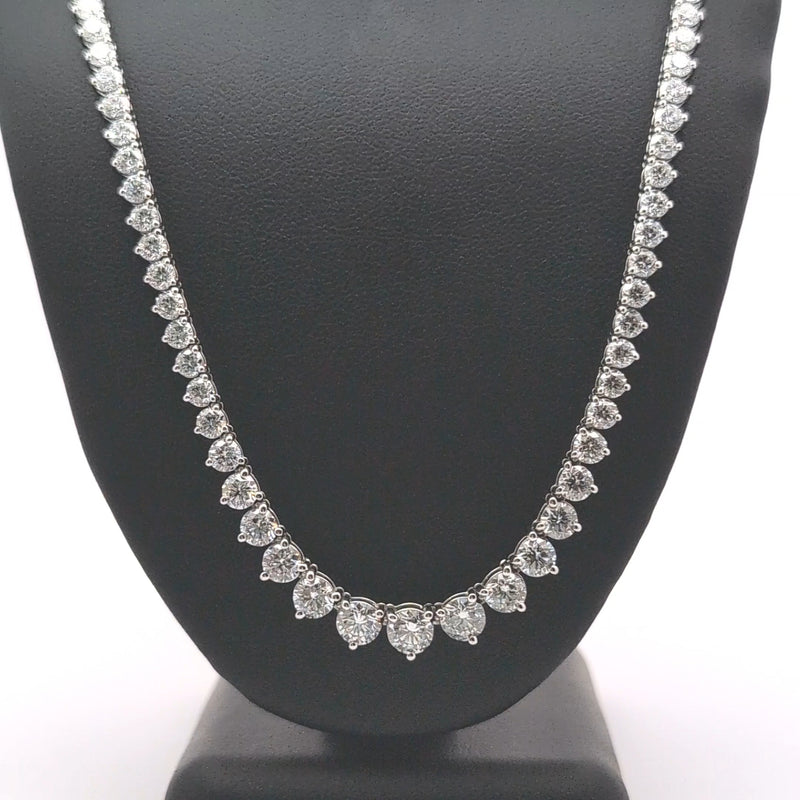 (0.57CTS) HALF WAY RIVIERA NECKLACE 14KW EF VS2 HPHT DIA 10.59CTS