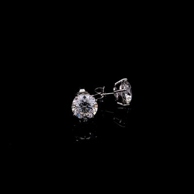 BASKET STUD EARRINGS 14KW FG VS2 CVD DIA 6.05CTS