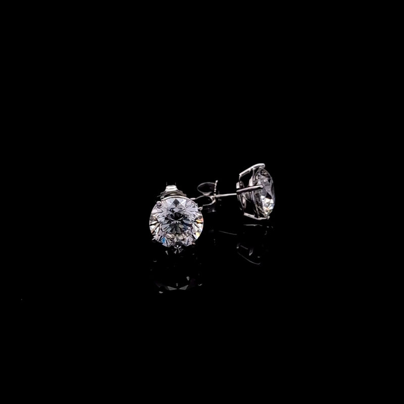 BASKET STUD EARRINGS 14KW FG VS2 CVD DIA 6.05CTS
