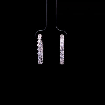 IN-OUT HOOPS EARRING 14KW EF VS2 HPHT DIA 3.35CTS