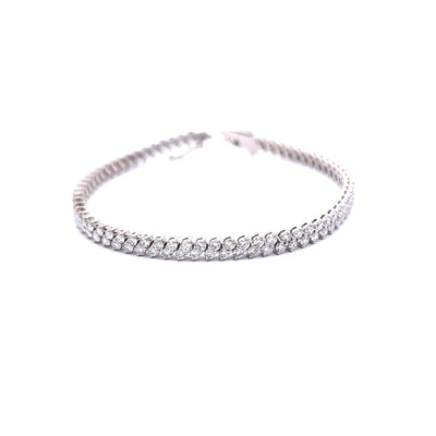 2 ROW TENNIS BRACELET 14KW EF VS2 HPHT DIA 4.57CTS
