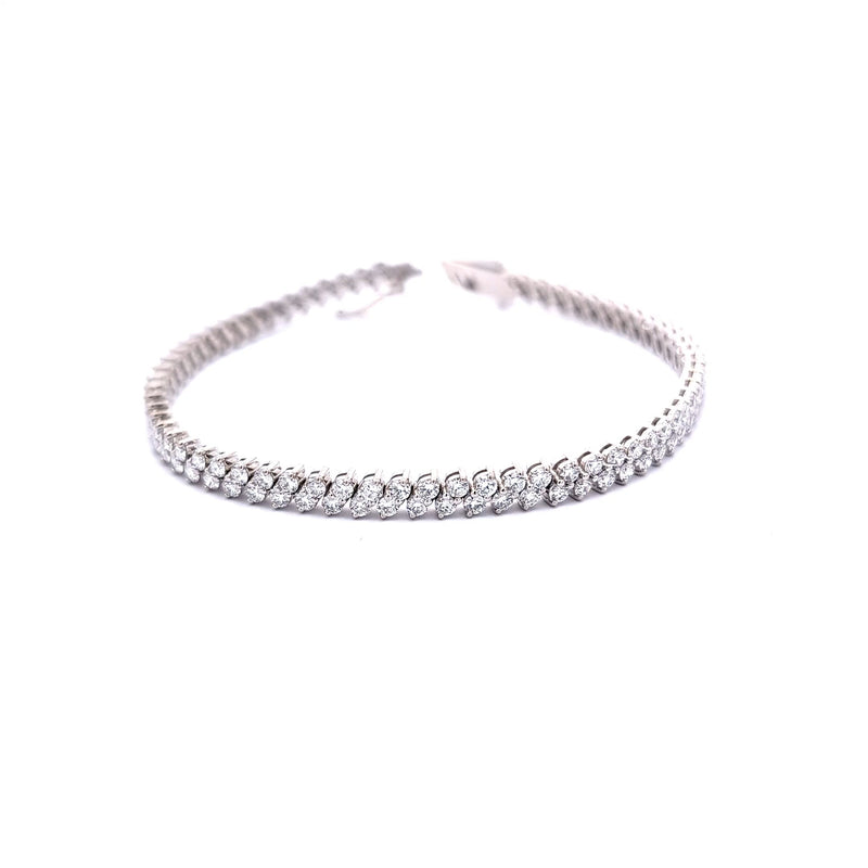 2 ROW TENNIS BRACELET 14KW EF VS2 HPHT DIA 4.57CTS